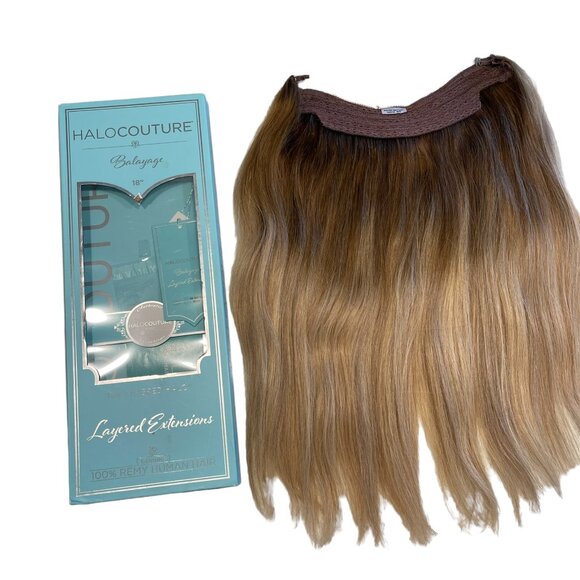 Authentic Halocouture Layered Balayage Real Hair Extensions 18” inch Color B116 - Picture 1 of 9